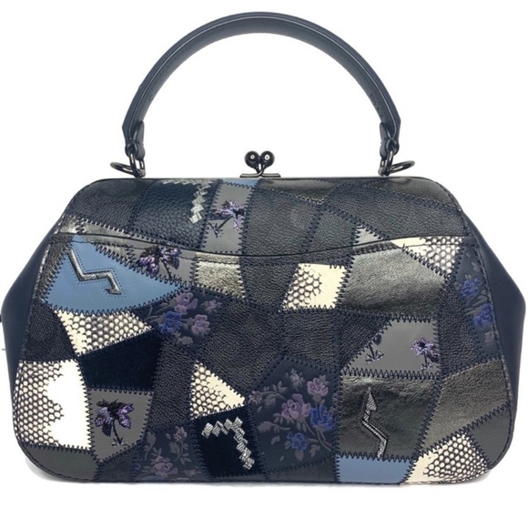 💙Coach Patchwork Leather Frame 1941 Kisslock Bag - Picture 1 of 8
